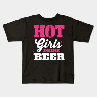 Hot girls drink beer Kids T-Shirt